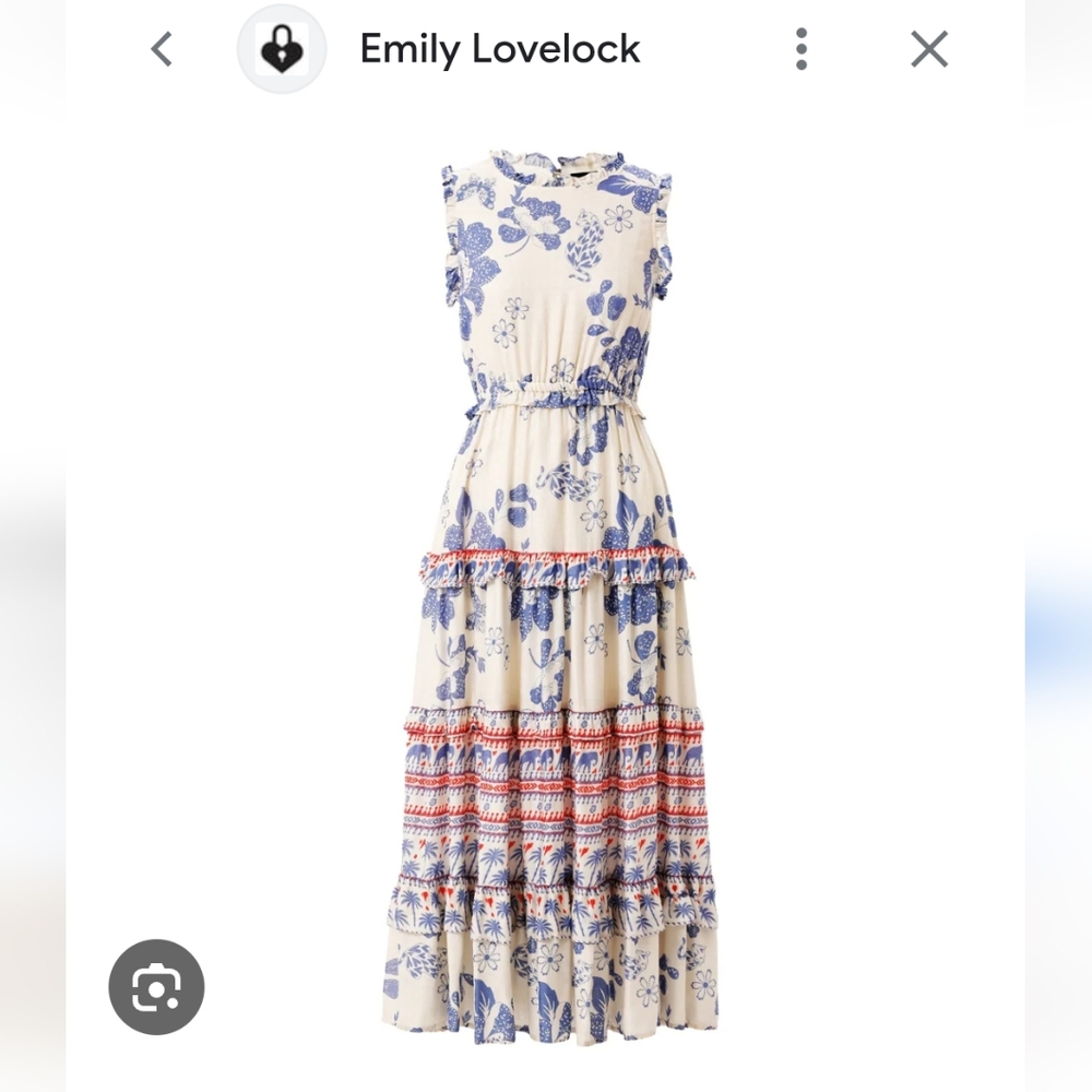Emily Lovelock Ivory Floral Dress